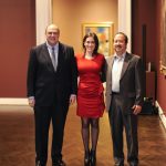 Meadows Museum director Mark A. Roglán, curator Nicole Atzbach and artist Stephen Lapthisophan. Photo by Tamytha Cameron