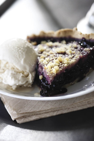 Spiral Diner's vegan blueberry pie and "I-scream."