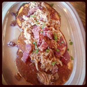 Hey, Outpost, please keep these Johnny cakes and carnitas on the brunch menu. Thanks.
