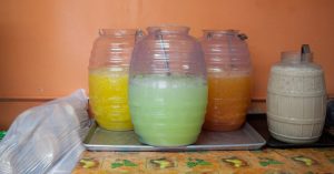 A selection of aquas frescas is made fresh daily: Photo by Rasy Ran