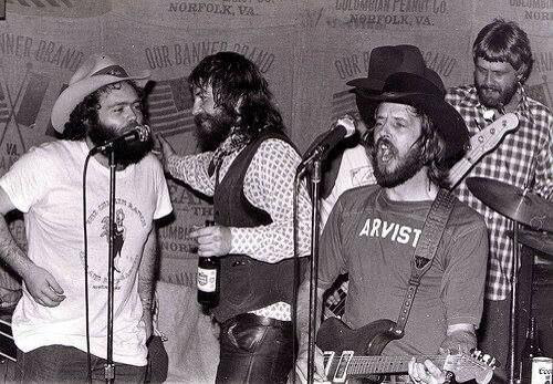 From left to right: B.W. Stevenson, Ray Wylie Hubbard, Rusty Weir and Steven Fromholz. (Photo courtesy of Judy Hubbard)