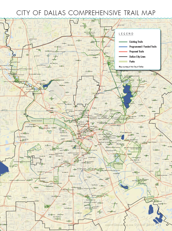 City of Dallas comprehensive trail map (Map courtesy of the City of Dallas)