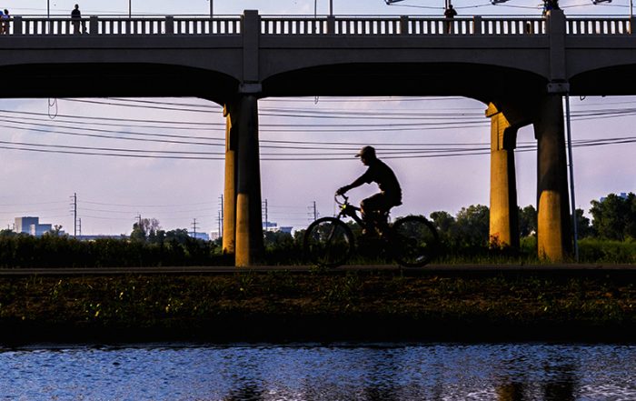Cyclist on Oak Cliff Trails (Photo by Danny Fulgencio)