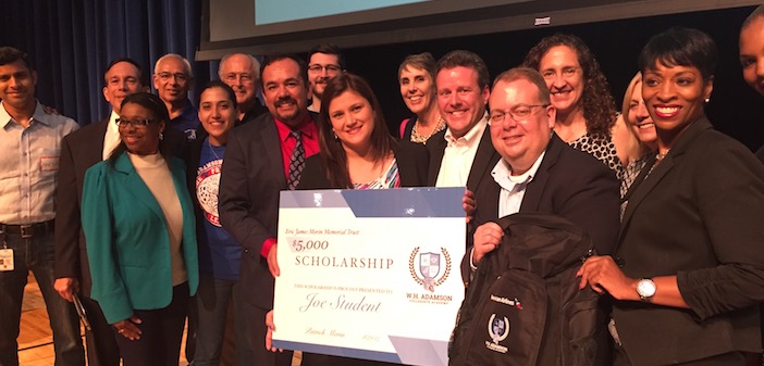 American Airlines gives generously to Adamson High. (Photo courtesy of Dallas ISD)