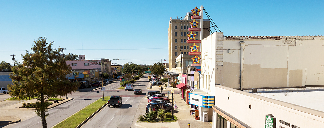 Jefferson Street featuring Texas Theater. Photo by