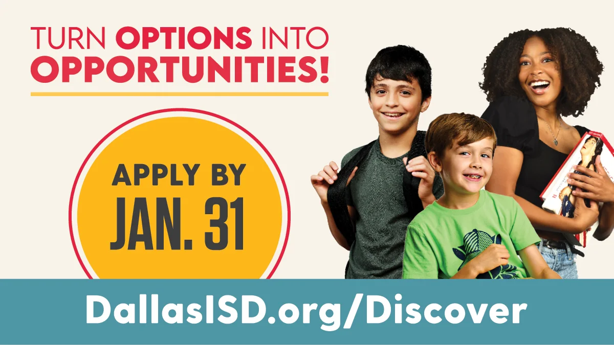 Options into Opportunities Dallas ISD social media image