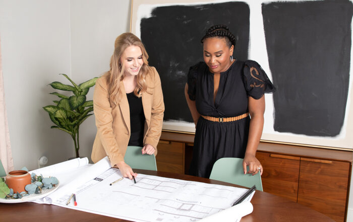 Principal Designer Stephané Boston (Right) with Principal Architect Arianna Schall (Left). Photography courtesy of Bishop+Ivy