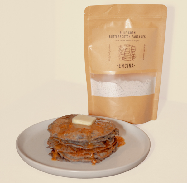 Encina 600px Encina's blue corn butterscotch pancake mix