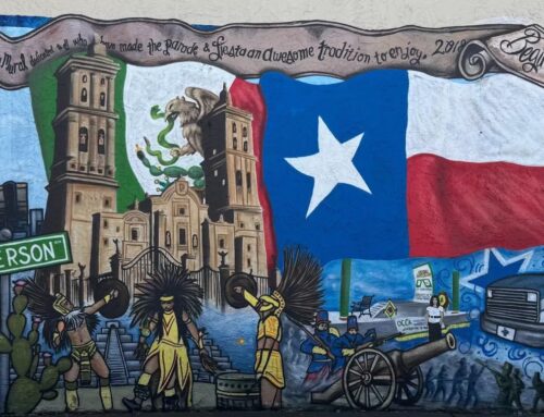 KERA: Dallas artist gives a historic Jefferson Boulevard mural a makeover for Cinco de Mayo