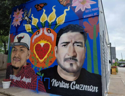 KERA: Oak Cliff mural honors victims of Dallas ICE office shooting